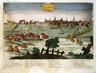Vista de la ciudad de Varsovia en Polonia. Finales del siglo XVIII