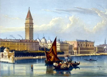 Vista del gran canal y la Plaza de San Marcos. Venecia