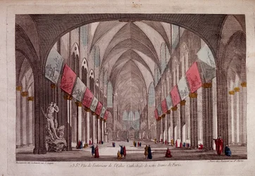 Vista del interior de Notre-Dame de París - vista óptica