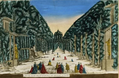 Vista del jardín real de Portici cerca de Nápoles en 1760