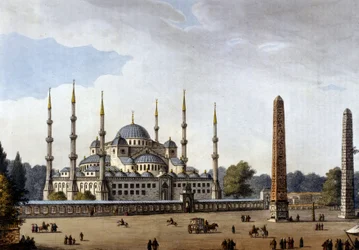 Constantinopla. Mezquita de Santa Sofía (Hagia Sophia). Grabado de finales del siglo XIX