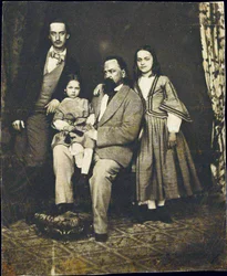 Alexandre Herzen (1812-1870) - Alexander Herzen con sus hijos tras la muerte de su esposa Natalie por Anónimo