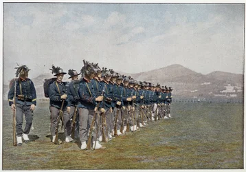 Pelotón de Bersaglieri del ejército italiano.
