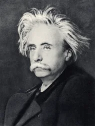 Edvard (Hagerup) Grieg (1843-1907) Compositor noruego (foto en blanco y negro)