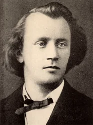 Johannes Brahms (1833-1897) Compositor alemán, semitono en 1866 (impresión)
