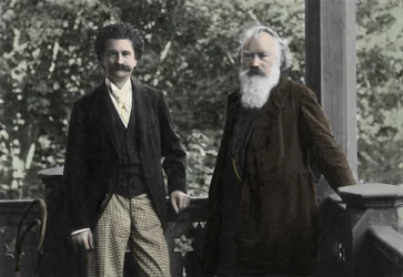 Johannes Brahms (1833-1897) con Johann Strauss (1825-1899)