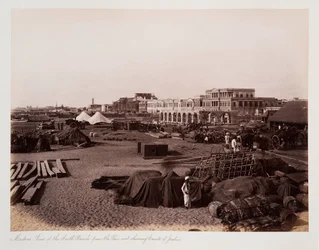 Vista de Madras de la Playa Sur desde el Muelle y mostrando los Tribunales de Justicia, c.1885