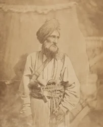 Oficial pathan de la Caballería Irregular de Punjab, 1860 circa
