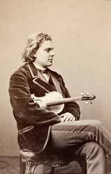 Retrato de August Wilhelmj, c.1860s (foto b/n)