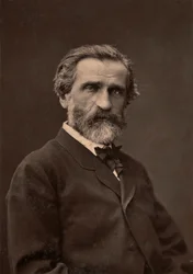 Retrato de Giuseppe Verdi, célebre compositor.