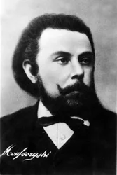 Retrato de Modest Petrovich Musorgsky, compositor ruso. Fotografía del siglo XIX
