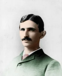 Retrato de Nikola (Nikolaj) Tesla (1857-1943). Ingeniero electricista y físico croata naturalizado estadounidense