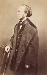 Retrato de Richard Wagner, hacia 1860 (fotografía en blanco y negro)