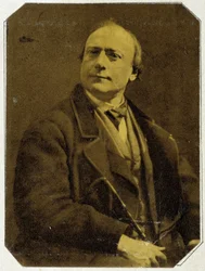 Retrato de Theodore de Banville en 1873, poeta francés (1823 - 1891)