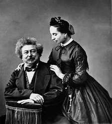Retrato del escritor Alexandre Dumas con su hija