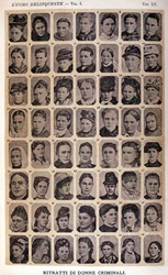 Retratos de mujeres criminales. Álbum de fotografías reunidas por Cesare Lombroso (1835-1909), criminólogo italiano: «El hombre delincuente»