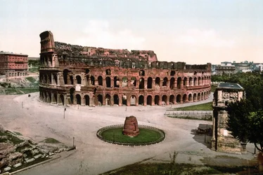 Roma. Vista del Coliseo. Fotocromo sd. hacia 1900.