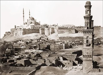 Vista de El Cairo, fotografía alrededor de 1870.