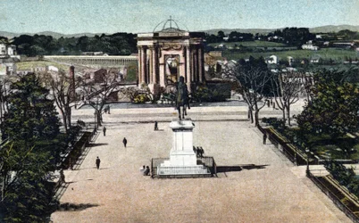 Vista de la Promenade du Peyrou en Montpellier, Herault 1910 sobre Colección particular