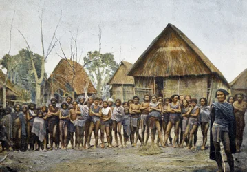 Aldea Moi y habitantes de Kontai, Annam, c. 1895, “Around the World”, finales del siglo XIX