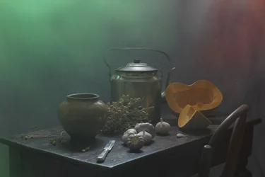 Naturaleza muerta de cocina rústica