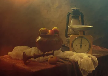 Naturaleza muerta de cocina rústica
