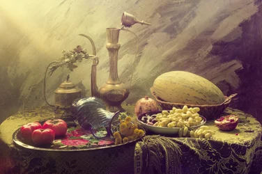 Naturaleza muerta con frutas de época