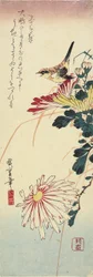 (detalle) Crisantemos y un alcaudón, 1830-1858