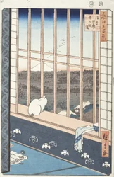 Campos de arroz de Asakusa y festival de Torinomachi, de la serie Cien vistas famosas de Edo, 1857