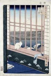 Los arrozales de Asakusa durante la fiesta del Gallo, de la serie «Meisho Edo Hyakkei» (Cien famosas vistas de Edo), 1861