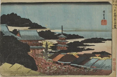 «Multitud en el mercado de fin de año del templo Sensōji», de la serie «Lugares famosos de la capital oriental»