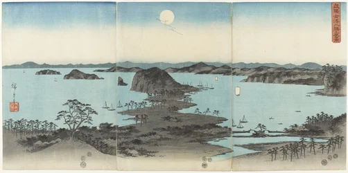 Ocho vistas de Kanazawa en la provincia de Musashi por la noche, julio de 1857
