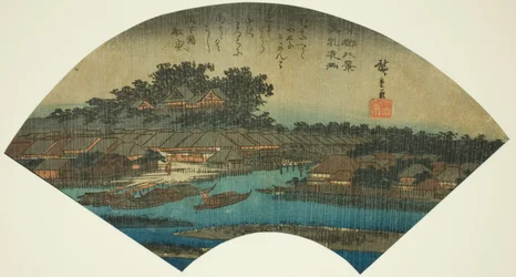 Lluvia vespertina en Matsuchiyama, de la serie "Ocho vistas de la capital oriental"