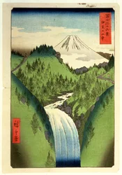 El Fuji desde las montañas de Isu, n.º 22 de la serie «36 vistas del monte Fuji» («Fuji Saryu Rokkei»)
