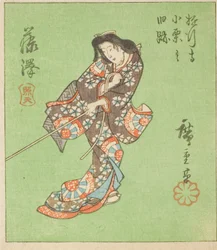 Fujisawa, sección de la hoja no. 2 de la serie "Imágenes recortadas del Tokaido (Tokaido harimaze zue)"