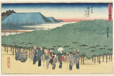 Pino gigante de Naniwaya en Anryu-machi, c. 1834