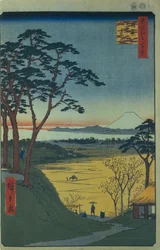 Casa de Té del Abuelo en Meguro Cien Vistas Famosas de Edo, 1856-1858
