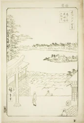 Vista desde la Colina del Santuario Yushima Tenjin (Yushima Tenjin sakaue tenbo), de la serie "Cien Vistas Famosas de Edo (Meisho Edo hyakkei)"