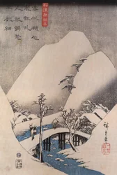 Hiroshige, Un puente en un paisaje nevado