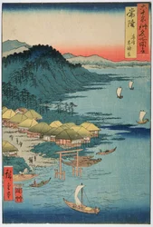 Provincia de Hitachi: Gran santuario de Kashima, de la serie «Ilustraciones de lugares célebres en las más de sesenta provincias», 1853