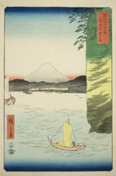 Honmoku en la provincia de Musashi (Musashi Honmoku no hana), de la serie "Treinta y seis vistas del Monte Fuji (Fuji sanjurokkei)"