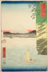Honmoku en la Provincia de Musashi (Musashi Honmoku no hana), de la serie "Treinta y Seis Vistas del Monte Fuji (Fuji sanjurokkei)"