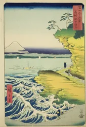 Playa de Hota en la Provincia de Awa (Boshu Hota no kaigan), de la serie "Treinta y Seis Vistas del Monte Fuji (Fuji sanjurokkei)"