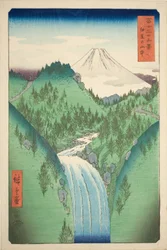 En las montañas de la provincia de Izu (Izu no sanchu), de la serie "Treinta y seis vistas del monte Fuji (Fuji sanjurokkei)"