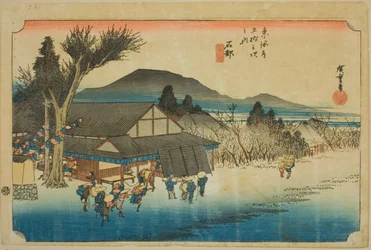 Ishibe: Pueblo de Megawa, de la serie "Cincuenta y tres estaciones del Tokaido"
