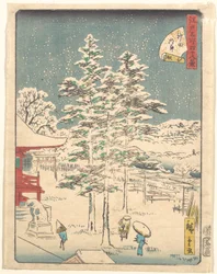 Nieve en el templo de Kanda