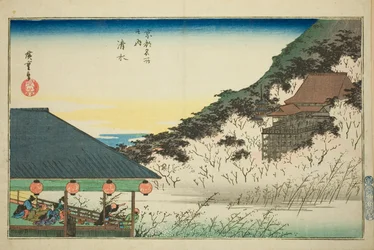 Templo Kiyomizu, de la serie "Lugares famosos en Kioto (Kyoto meisho no uchi)"