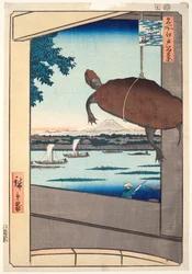 Puente Mannen, Fukagawa, de la serie "Cien vistas famosas de Edo".