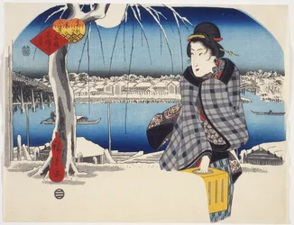 Luna después de la nieve en Ryōgoku