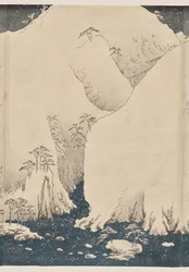 Montaña y río en el camino de Kiso